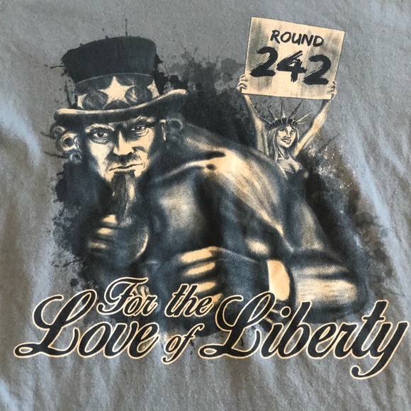 Grunt Style Gray Blue Patriotic Graphic T-shirt - Picture 3 of 8